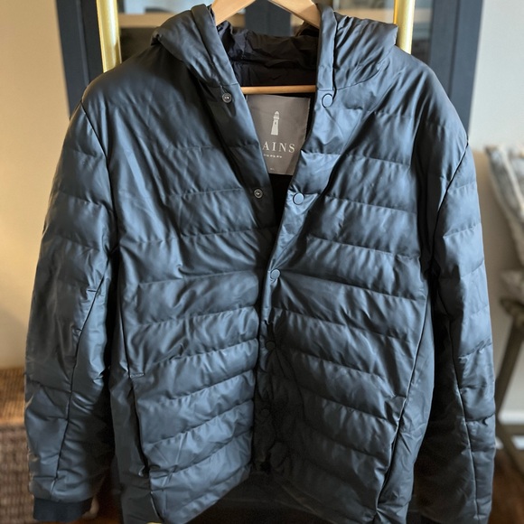 Rains Other - Rains black unisex Puffer trekker hooded Jacket